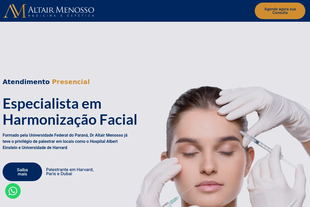 Screenshot de Harmonização Facial
